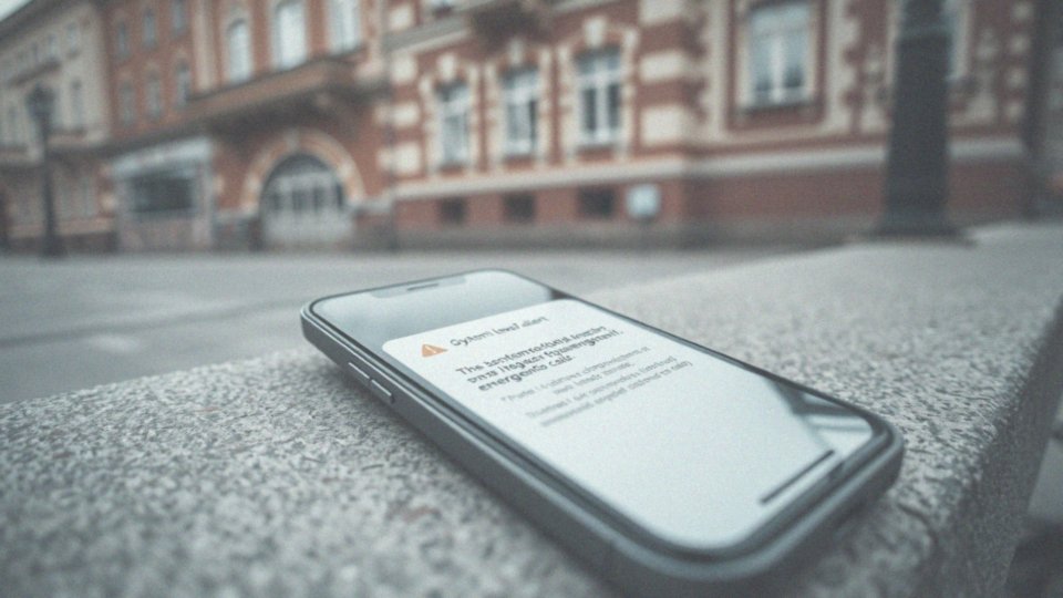 Jakie alerty o zagrożeniu mogą być wysyłane w przypadku problemów z połączeniami alarmowymi?