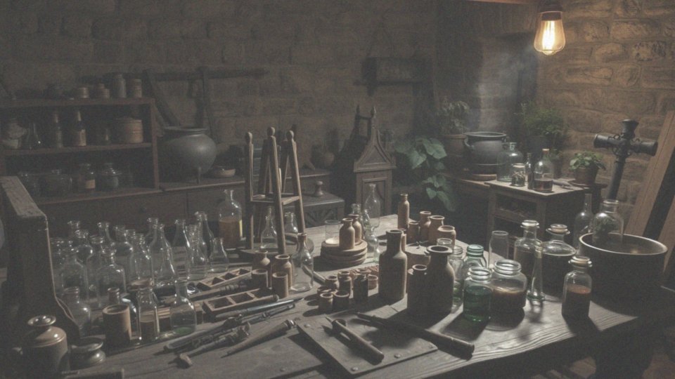 Jakie inne elementy są istotne w laboratorium alchemicznym?